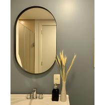 Espelho Oval Grande Moldura Várias Cores 80x50cm