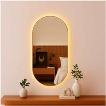 Espelho Oval Lapidado Com Led 50x80 Moderno Iluminado Closet Espelho Oval Lapidado Com Led 50x80 Moderno Iluminado Closet