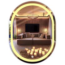 Espelho Oval Led 60x40 Jateado Touch Prime Luxo Moderno Espelho Oval Led 60x40 Jateado Touch Prime Luxo Moderno