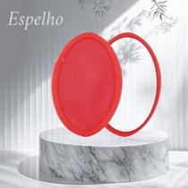 Espelho Oval Vermelho na Umbanda e Candomblé Proteção Guia Espiritual