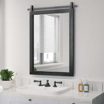 Espelho PAIHOME Farmhouse com moldura de madeira preta 56x76cm Banheiro Espelho PAIHOME Farmhouse com moldura de madeira preta 56x76cm Banheiro