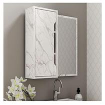 Espelho para Banheiro Ambiente BN3648 Mármore Branco - Tecnomobili