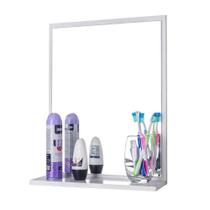 Espelho para Banheiro Boreal Branco 46 X 35cm Com Prateleira