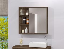 Espelho para Banheiro C/ Porta e Prateleiras Interna 60 cm