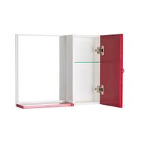 Espelho Para Banheiro Com Armário Cor Vermelho E Branco - Mercado das Prateleiras
