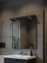 Espelho para Banheiro Com Led 80cm Mdf Grafite - On Móveis