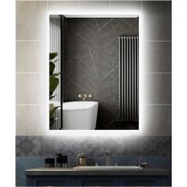 Espelho para banheiro com LED traseiro 4mm lapidado 80x60 AGC premium com kit instalação