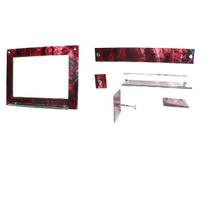 Espelho para banheiro com prateleira 60cm x 45cm mais kit acessórios para banheiro mármore avermelhado