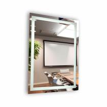 Espelho Para Banheiro Jateado Retangular 50x70cm Com Led e Touch Screen - Decora Loja