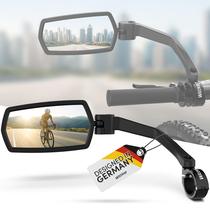 Espelho para bicicleta Wittkop grande HD, giratório 360, resistente Espelho para bicicleta Wittkop grande HD, giratório 360, resistente
