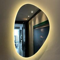 Espelho Para Hall de Entrada Decorativo LED Com Suporte 51cm