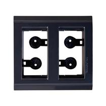 Espelho para Móveis 2 Módulos Grafite - Tramontina - Placa 2 Posto - Suporte Termoplástico