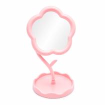 Espelho para Penteadeira Flor ou Gatinho com Porta-Acessórios na Base Espelho para Penteadeira Flor ou Gatinho com Porta-Acessórios na Base