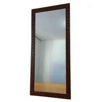 Espelho Parede Quarto Com Moldura Retangular Marrom - Duarte Mota