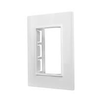 Espelho Placa 4x2 C/ Suporte para 3 Módulos Linha Vivaz Ilumi - 76100