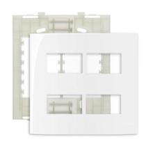 Espelho Placa 4x4 4 Postos Separados Com Suporte Sleek MarGirius