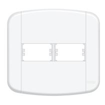 Espelho Placa 4x4 com Suporte para 2 Posições Módulos Separado Horizontal Linha Blanc Fame 3942 Espelho Placa 4x4 com Suporte para 2 Posições Módulos Separado Horizontal Linha Blanc Fame 3942