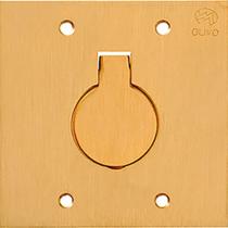 Espelho Placa P/Piso Latao 4X4 1Tomada Red Olivo Ll10