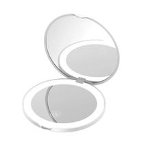 Espelho Portátil de Maquiagem com LED Ajustável e Bateria Recarregável Espelho Portátil de Maquiagem com LED Ajustável e Bateria Recarregável