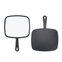 Espelho portátil grande espelho confortável com alça ferramenta de maquiagem profissional para o salão home da costureira de beleza senhoras Espelhos de maquiagem (preto) Espelho portátil grande espelho confortável com alça ferramenta de maquiagem profissional para o salão home da costureira de beleza senhoras Espelhos de maquiagem (preto)