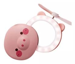 Espelho Portátil Para Maquiagem 3 Em 1 Ring Ligth Porquinho Espelho Portátil Para Maquiagem 3 Em 1 Ring Ligth Porquinho