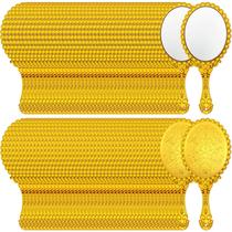 Espelho portátil Qunclay Vintage 96 peças em relevo dourado Espelho portátil Qunclay Vintage 96 peças em relevo dourado