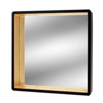 Espelho Preto e Dourado Asten 52x52cm - Concepts life - G-Life