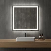 Espelho Quadrado 40 cm Jateado 3 Cores Led Decorativo Touch Espelho Quadrado 40 cm Jateado 3 Cores Led Decorativo Touch
