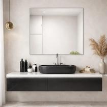 Espelho Quadrado 90x90cm Lapidado Moderno Decorativo C/ Suporte (QUADRADO)