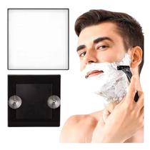 Espelho Quadrado Com Ventosa 14cm Barba Chuveiro Box Preto
