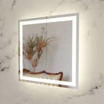 Espelho quadrado jateado com Led e touch 60x60 Espelho quadrado jateado com Led e touch 60x60