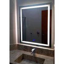 Espelho Quadrado JATEADO Iluminado com Led e Botão Touch Screen