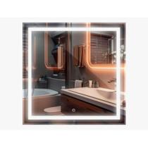 Espelho Quadrado Jateado Led Touch Frontal Decoração Iluminação Barato Espelho Quadrado Jateado Led Touch Frontal Decoração Iluminação Barato