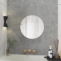 Espelho Redondo 50cm Para Banheiro Quarto Sala Decorativo Parede Vidro Lapidado - Cubas e Gabinetes