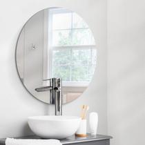 Espelho Redondo 60cm Para Banheiro Quarto Sala Decorativo Parede Vidro Lapidado