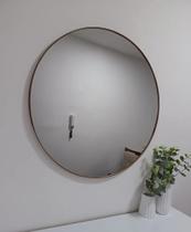 Espelho Redondo 90cm Moldura em Couro Caramelo LYO Espelho Redondo 90cm Moldura em Couro Caramelo LYO