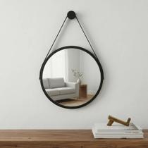 Espelho Redondo Adnet 40x40 Para Parede com Alça e Suporte Para Hall Quarto Banheiro