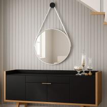 Espelho Redondo Adnet 60cm Decorativo com Alça e Suporte para Quarto Banheiro Sala Espelho Redondo Adnet 60cm Decorativo com Alça e Suporte para Quarto Banheiro Sala