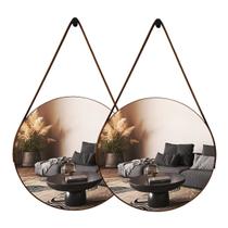 Espelho Redondo Adnet com Alça 60cm Kit com 2 Unidades para Sala Hall Quarto Espelho Redondo Adnet com Alça 60cm Kit com 2 Unidades para Sala Hall Quarto