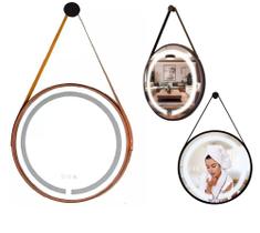 Espelho Redondo Adnet Com Led Alça Decorativo Banheiro 53cm