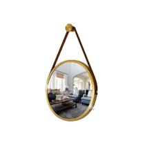 Espelho Redondo Adnet Decorativo Suspenso Dourado Alça Caramelo 30 cm Banheiro Alta Qualidade Reduna Espelho Redondo Adnet Decorativo Suspenso Dourado Alça Caramelo 30 cm Banheiro Alta Qualidade Reduna