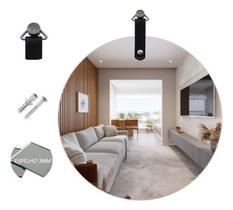 Espelho Redondo Barato Decorativo Slim Com Alça 450mm -