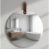 Espelho Redondo Barato Decorativo Slim Com Alça 450mm -