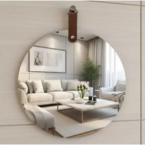 Espelho Redondo Barato Decorativo Slim Com Alça 550mm - Espelho Redondo Barato Decorativo Slim Com Alça 550mm -