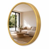 Espelho Redondo Basic 60cm com Moldura em Alumínio Reduna Cor:Dourado Espelho Redondo Basic 60cm com Moldura em Alumínio Reduna Cor:Dourado