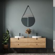 Espelho Redondo com Alça 50cm Modelo Adnet com Suporte para Lavabo Escritório Quarto - Outlet Dos Espelhos