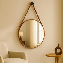 Espelho Redondo com Alça Adnet 30cm, 40cm, 50cm ou 60cm Diversos Tamanhos com Suporte para Quarto Sala Hall