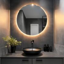 Espelho Redondo Com Iluminação Led Branco Quente - 3000k - 70x70 Cm