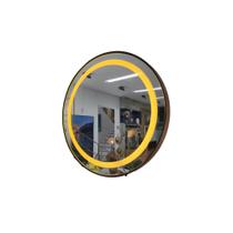 Espelho Redondo Com Led Amarelo C/ material ecológico - MR Decorações