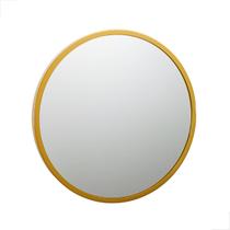 Espelho Redondo Com Moldura Aro Decorativo 50cm Dourado Gold